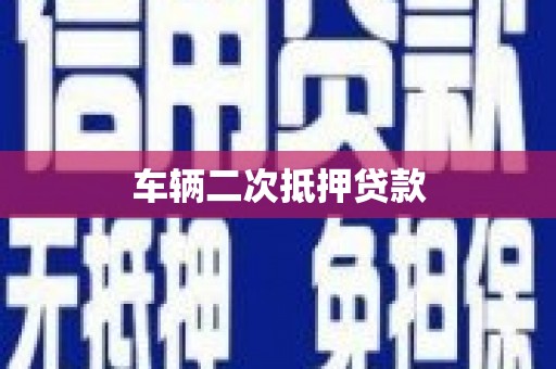 沙坡头车辆二次抵押贷款