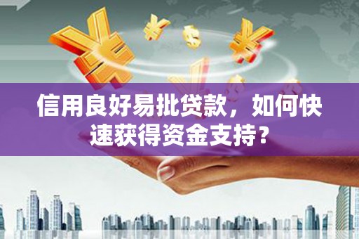 沙坡头信用良好易批贷款，如何快速获得资金支持？