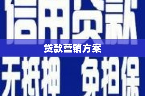 沙坡头贷款营销方案
