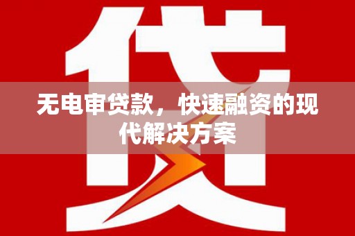 沙坡头无电审贷款，快速融资的现代解决方案