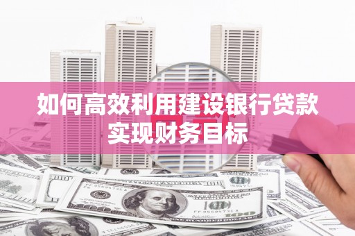 沙坡头如何高效利用建设银行贷款实现财务目标