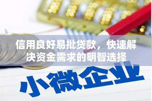 沙坡头信用良好易批贷款，快速解决资金需求的明智选择