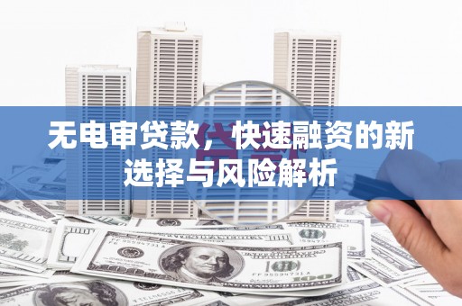 沙坡头无电审贷款，快速融资的新选择与风险解析