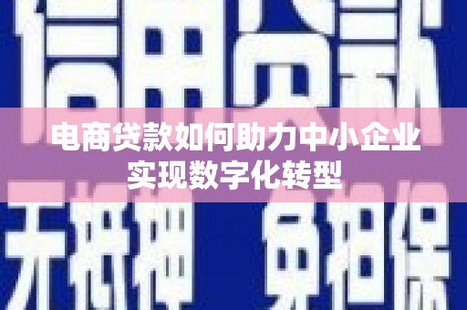 沙坡头电商贷款如何助力中小企业实现数字化转型