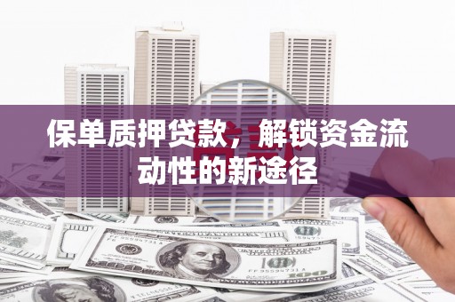 沙坡头保单质押贷款，解锁资金流动性的新途径