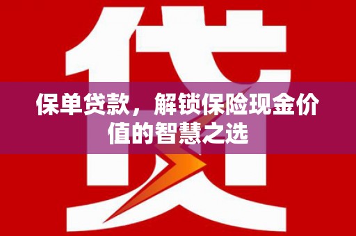 沙坡头保单贷款，解锁保险现金价值的智慧之选