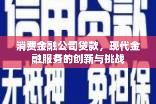 沙坡头消费金融公司贷款，现代金融服务的创新与挑战