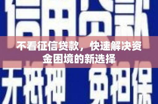 沙坡头不看征信贷款，快速解决资金困境的新选择