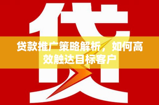 沙坡头贷款推广策略解析，如何高效触达目标客户