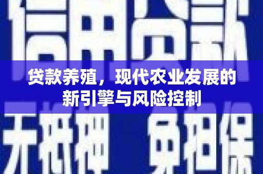 沙坡头贷款养殖，现代农业发展的新引擎与风险控制
