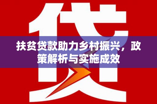 沙坡头扶贫贷款助力乡村振兴，政策解析与实施成效
