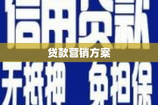 沙坡头贷款营销方案