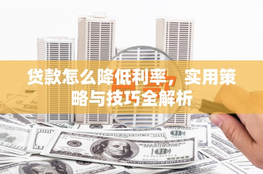 沙坡头贷款怎么降低利率，实用策略与技巧全解析