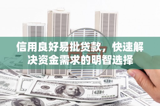 沙坡头信用良好易批贷款，快速解决资金需求的明智选择