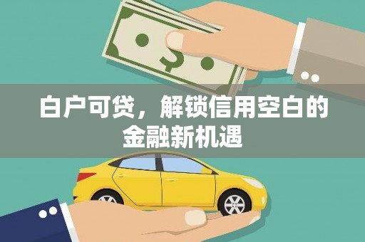 沙坡头白户可贷，解锁信用空白的金融新机遇