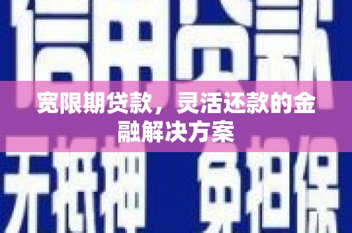 沙坡头宽限期贷款，灵活还款的金融解决方案