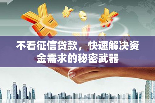 沙坡头不看征信贷款，快速解决资金需求的秘密武器